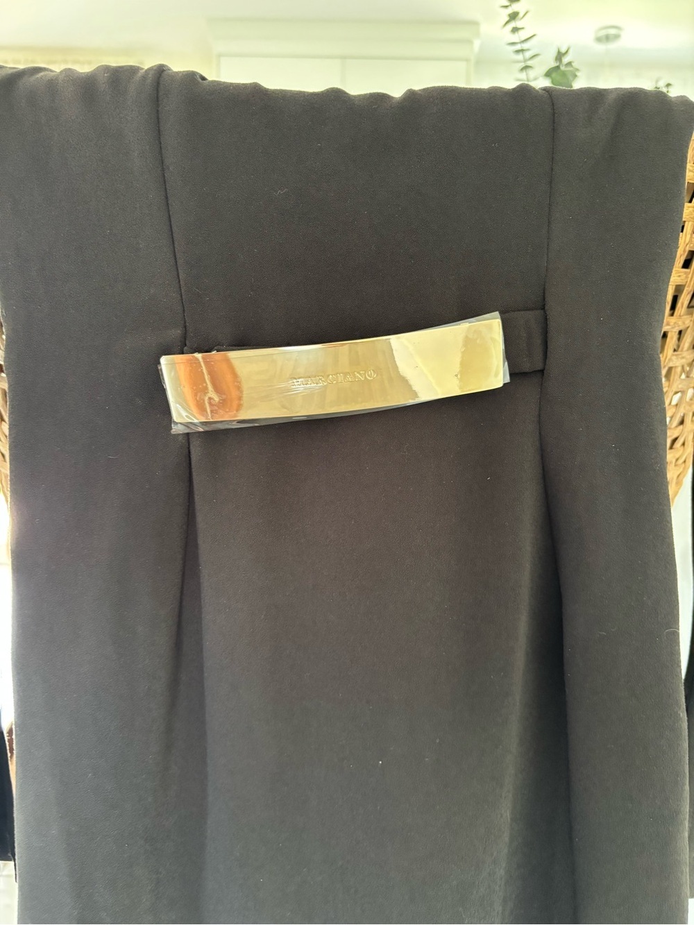 Marciano Black Sheath Dress Gold Waist Detail Long Sleeve XS - Picture 3 of 11